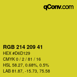 Color code: RGB 214 209 41 | qconv.com