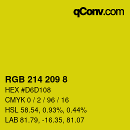 Color code: RGB 214 209 8 | qconv.com