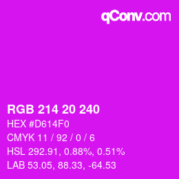 カラーコード: RGB 214 20 240 | qconv.com