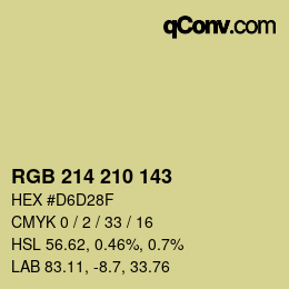 Farbcode: RGB 214 210 143 | qconv.com