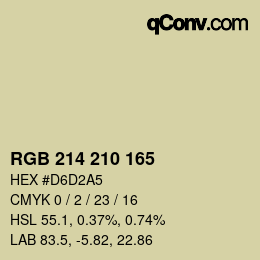 Color code: RGB 214 210 165 | qconv.com