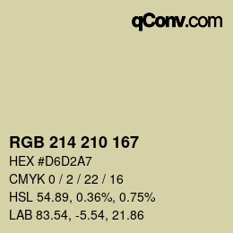 Color code: RGB 214 210 167 | qconv.com