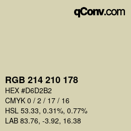 Color code: RGB 214 210 178 | qconv.com