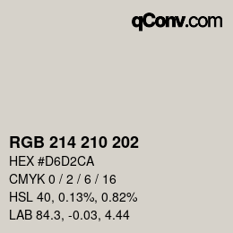 Color code: RGB 214 210 202 | qconv.com