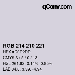 Code couleur: RGB 214 210 221 | qconv.com