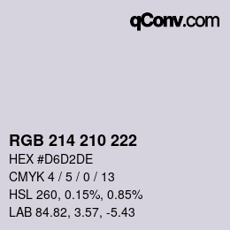 Color code: RGB 214 210 222 | qconv.com