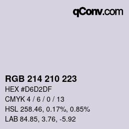 Color code: RGB 214 210 223 | qconv.com