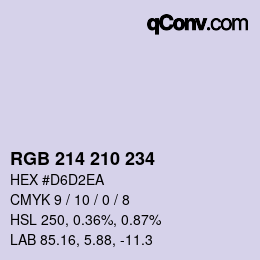 Farbcode: RGB 214 210 234 | qconv.com