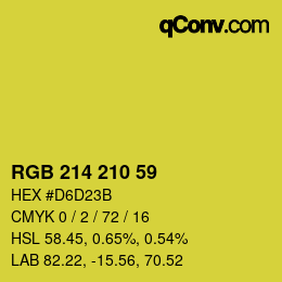 カラーコード: RGB 214 210 59 | qconv.com