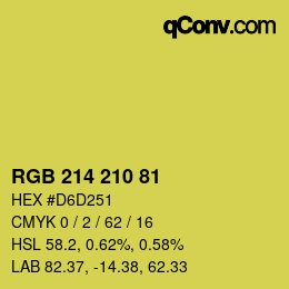 Color code: RGB 214 210 81 | qconv.com