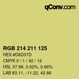 Color code: RGB 214 211 125 | qconv.com