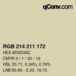 Color code: RGB 214 211 172 | qconv.com