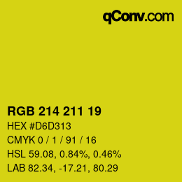カラーコード: RGB 214 211 19 | qconv.com