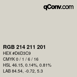 Color code: RGB 214 211 201 | qconv.com