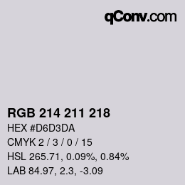 Color code: RGB 214 211 218 | qconv.com