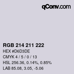 Color code: RGB 214 211 222 | qconv.com