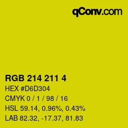 Color code: RGB 214 211 4 | qconv.com
