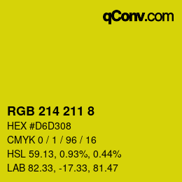 カラーコード: RGB 214 211 8 | qconv.com
