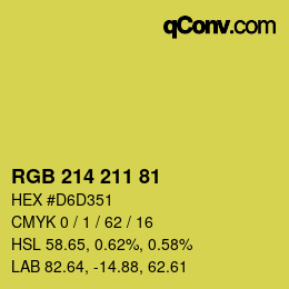 Color code: RGB 214 211 81 | qconv.com