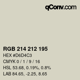 Farbcode: RGB 214 212 195 | qconv.com