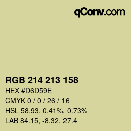 Color code: RGB 214 213 158 | qconv.com