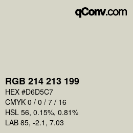 Color code: RGB 214 213 199 | qconv.com