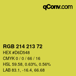 Color code: RGB 214 213 72 | qconv.com