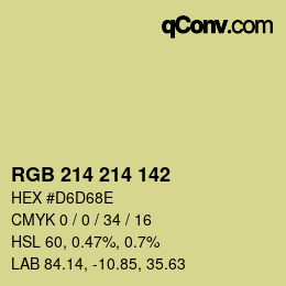 Color code: RGB 214 214 142 | qconv.com