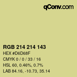 Color code: RGB 214 214 143 | qconv.com