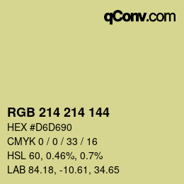 Color code: RGB 214 214 144 | qconv.com
