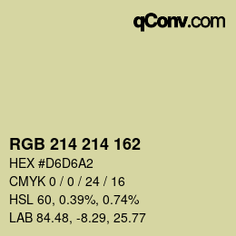Color code: RGB 214 214 162 | qconv.com