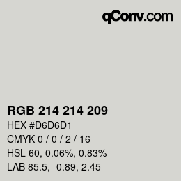 Color code: RGB 214 214 209 | qconv.com