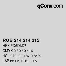 Color code: RGB 214 214 215 | qconv.com