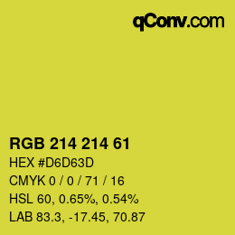 Color code: RGB 214 214 61 | qconv.com