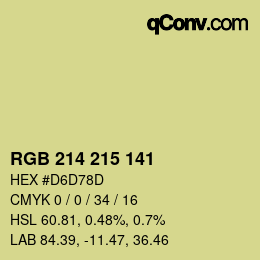 カラーコード: RGB 214 215 141 | qconv.com