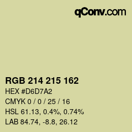 Color code: RGB 214 215 162 | qconv.com