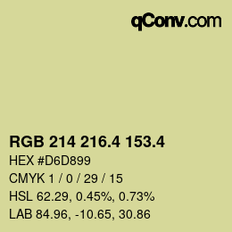 カラーコード: RGB 214 216.4 153.4 | qconv.com
