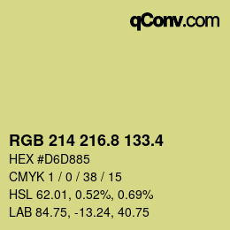 カラーコード: RGB 214 216.8 133.4 | qconv.com