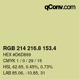 カラーコード: RGB 214 216.8 153.4 | qconv.com