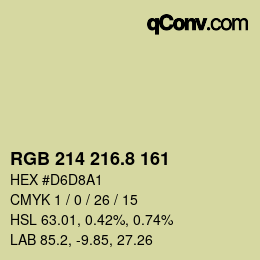 カラーコード: RGB 214 216.8 161 | qconv.com