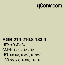 カラーコード: RGB 214 216.8 183.4 | qconv.com