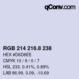 カラーコード: RGB 214 216.8 238 | qconv.com