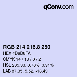 Color code: RGB 214 216.8 250 | qconv.com