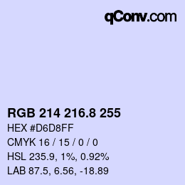 カラーコード: RGB 214 216.8 255 | qconv.com
