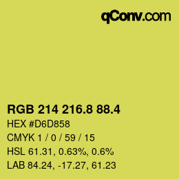 カラーコード: RGB 214 216.8 88.4 | qconv.com