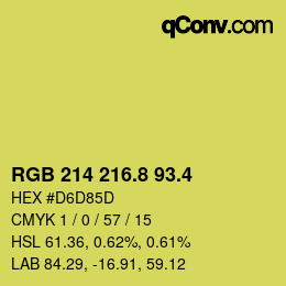カラーコード: RGB 214 216.8 93.4 | qconv.com
