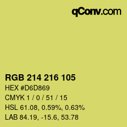 Color code: RGB 214 216 105 | qconv.com