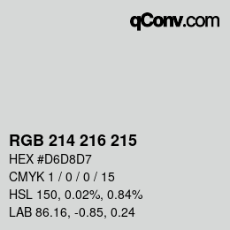 Color code: RGB 214 216 215 | qconv.com