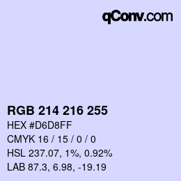 Código de color: RGB 214 216 255 | qconv.com