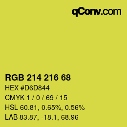 カラーコード: RGB 214 216 68 | qconv.com